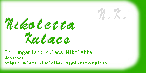 nikoletta kulacs business card